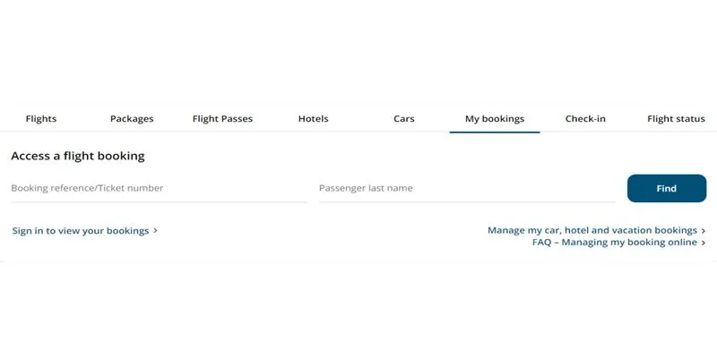 Air Canada Manage Booking