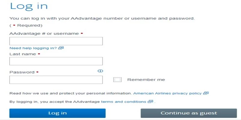 American Airlines AAdvantage Login Portal