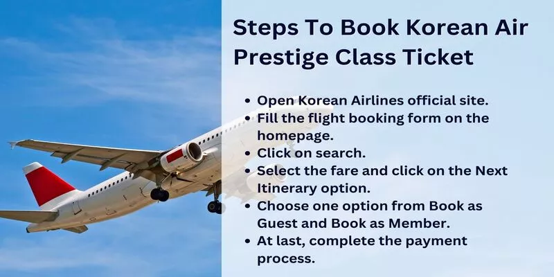 Book A Korean Air Prestige Class Ticket Process