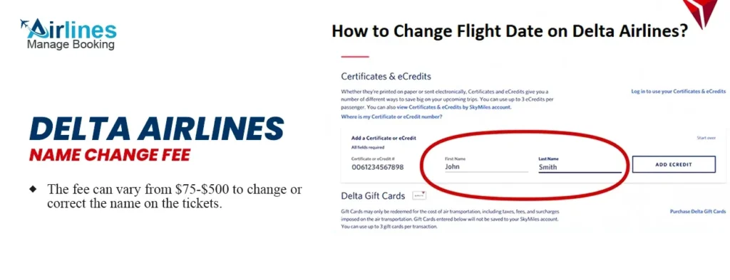 Delta Airlines Name Change Fee