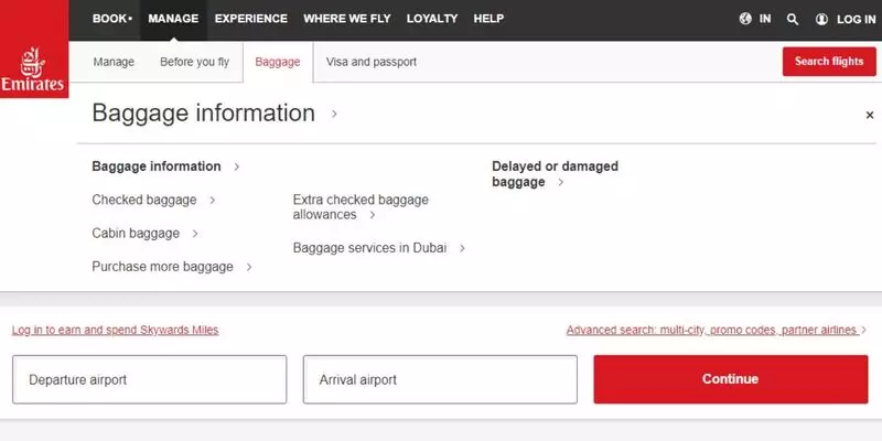 Emirates Baggage Information