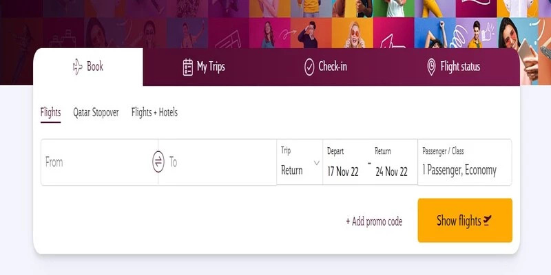 Qatar Airways Book A Flight Form