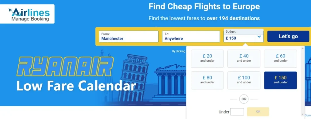 Ryanair Low Fare Calendar